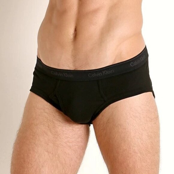 CALVIN KLEIN 4 Hip Briefs Black Cotton Men's Underwear New in the box - Picture 4 of 5